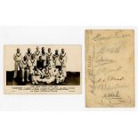 West Indies tour to England 1933. Official mono real photograph postcard of the West Indies team for