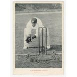 Herbert Strudwick. Surrey & England 1902-1927. Mono postcard of Strudwick in wicket keeping pose.