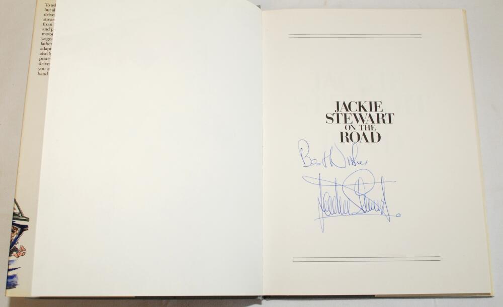 'On the Road'. Jackie Stewart. London 1983. Original dustwrapper. Signed to front end paper by - Image 2 of 2