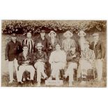 'Sussex XI' c.1905. Sepia real photograph postcard of the Sussex team seated and standing in rows