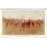South Africans v Cardiff 1907. Printed action postcard from the tour match played at Cardiff, the