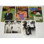Signed magazines and photographs. Three issues of Sports Illustrated magazine, each signed to the