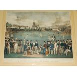 'A Cricket Match between Sussex and Kent' C1850/60's [?]. Hand coloured lithograph of the famous