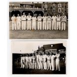 Scarborough Cricket Festival 1954. Pakistan. Two mono real photograph plain back postcards, one