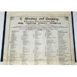 'E. Hawkins and Company, Photographers Royal and Cricket Specialists'. Original printed broadsheet