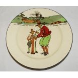 Royal Doulton 'Golfing series' plate, decorated in colour with cavalier figure (Crombie) of a golfer