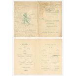 Charles Lucas Townsend. Gloucestershire & England 1893-1922. Tees-Side Golf Club 1905. Original menu