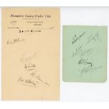 South Africa tour to England 1935. Autograph sheet on Hampshire C.C.C. nicely signed in black ink by