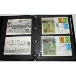 '100 Years of English County Cricket'. Official file containing eighteen first day covers from