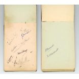 Autograph album late 1940s. Album comprising a nice selection of signatures in ink, with the odd one