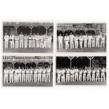 Scarborough Cricket Festival 1965. Four mono real photograph plain back postcards of teams
