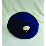 Yorkshire navy blue 1st XI cap. Early navy blue cap, with the Yorkshire white rose emblem to the