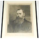 'Dr. W.G. Grace. Men of the Day' 1888. Large double page wood engraving of Grace, head and