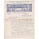 F.S. Ashley-Cooper. Two page handwritten letter to E.B.V. Christian from Ashley-Cooper, written on