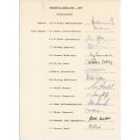 England. Prudential World Cup 1983. Official autograph sheet fully signed by all fourteen members of