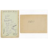 South Africa tour to England 1924. Large album page laid down to slightly larger page, signed by
