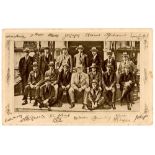 Australia teams and players. A rarer postcard of 'The Victorious 1921 Australian team'. Mono printed
