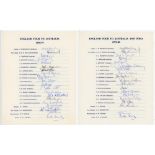 England tours to Australia 1978/79 and to Australia & India 1979/80. Two official autograph