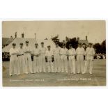 Hampshire C.C.C. Bournemouth Cricket Week 1913. Mono real photograph postcard of the Hampshire