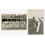 Gentlemen v Players, Scarborough 1955. Original mono real photograph plain back postcard of the