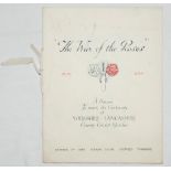 'The War of the Roses 1849-1949. A Dinner to mark the Centenary of Yorkshire- Lancashire County