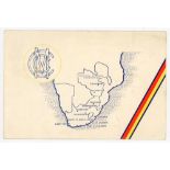 M.C.C. tour to South Africa 1956/57. Official M.C.C. Christmas card with printed