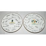 The Ashes. Two Royal Stafford china plates, 'England 1977 Jubilee Test Series v Australia', with