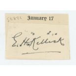 Ernest Harry Killick. Sussex 1893-1913. Signature in ink of Killick on piece laid down to small