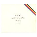 M.C.C. tour to Australia and New Zealand 1936/37. Official M.C.C. Christmas card with title and M.