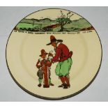 Royal Doulton 'Golfing series' 1911-1932. A large dinner plate, decorated to face in colour with