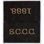 Staffordshire C.C.C. 1888. Small early folding member's fixture card with black leather covers