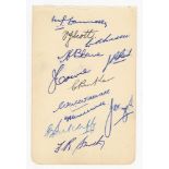 New Zealand tour to England 1949. Album page nicely signed in ink by twelve members of the New