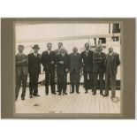 South Africa tour to England 1935. Official mono photograph of M.C.C. officials H.G. Owen-Smith, P.