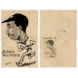 Alfred Louis 'Alf' Valentine. Jamaica & West Indies 1949-1965. Original pen and ink caricature of