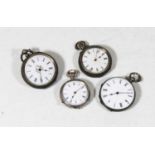 A continental silver cased open faced pocket watch, having key wind movement, 36mm, together with