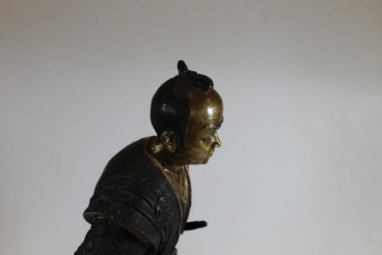 A hollowcast bronzed metal figure of a Japanese warrior, h.45cmCondition report: There are some - Image 2 of 6