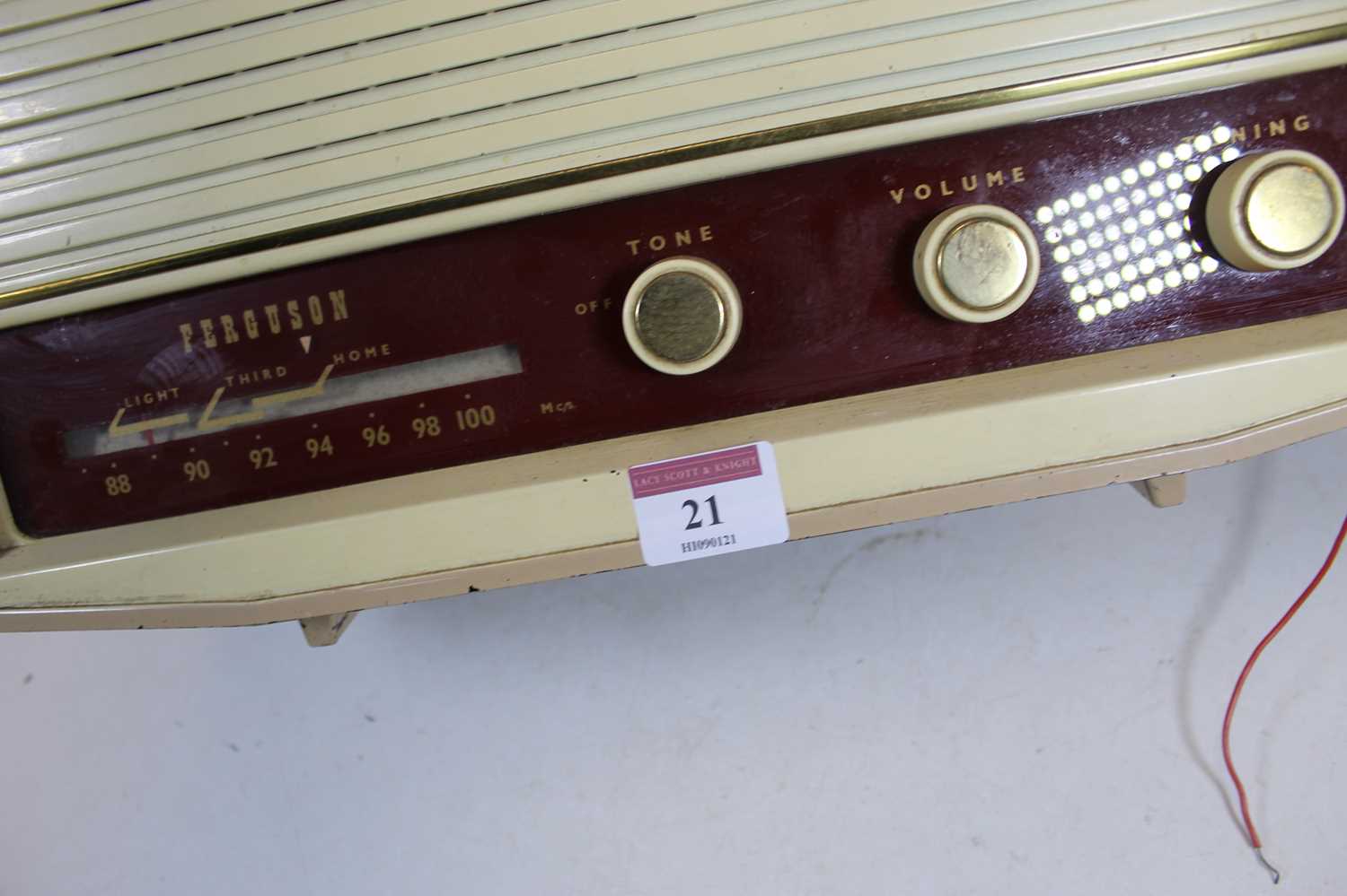 A 1950s Ferguson radio, housed in a beige painted metal case, w.37cmCondition report: See extra - Image 3 of 9