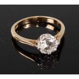 A 9ct yellow and white gold cubic zirconia ring, the cubic zirconia measuring approx 6.45 x 4.0mm,