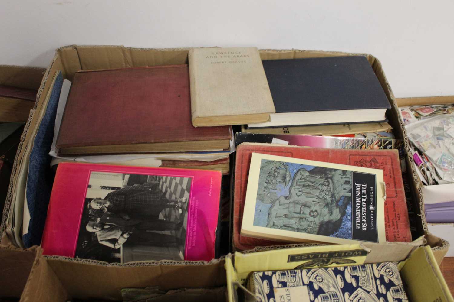 Five boxes of miscellaneous books, to include John Sadler's Alamein, Stuart Hill's By Tank Into - Image 6 of 6