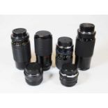 A collection of camera lensesCondition report: All bayonet fittings. Lens sizes as per photos.