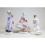 Two Royal Worcester Victoria & Albert Museum 'Walking out dresses of the 19th century' figurines,