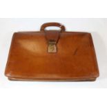A brown leather satchel