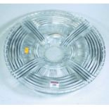 A large Art Deco clear glass table bowl, dia. 40cmCondition report: Some scratching and minute chips