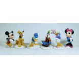 A set of six Royal Doulton Disney figures The Mickey Mouse Collection, to include Mickey and
