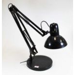 A late 20th century black painted anglepoise desk lamp