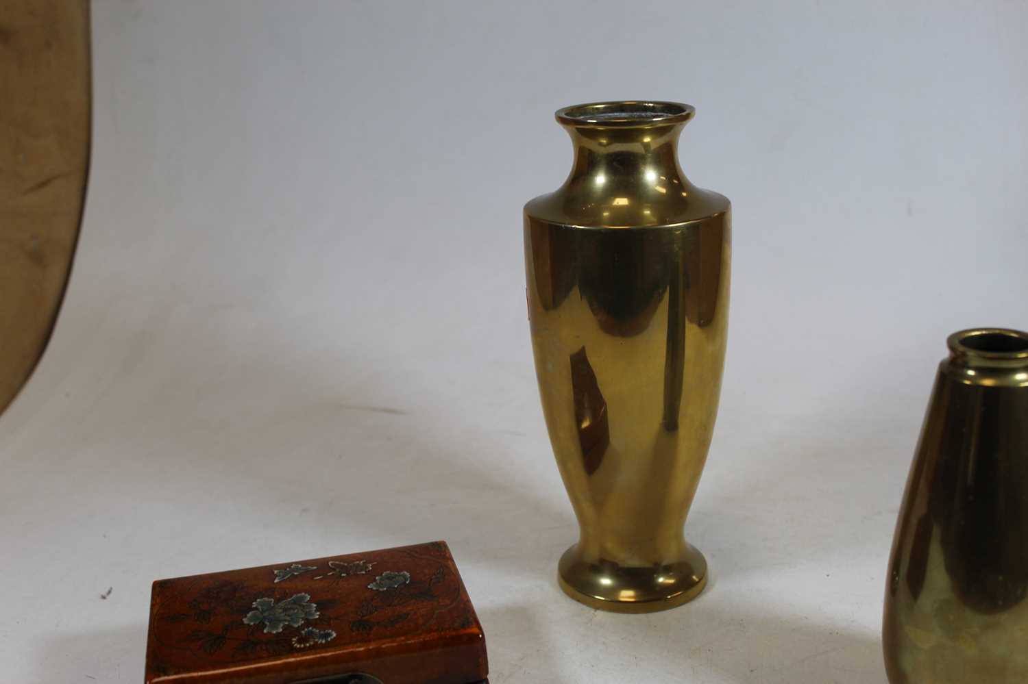 A Chinese style brass vase, of shouldered baluster form, h.22cm; together with one other similar - Image 5 of 10