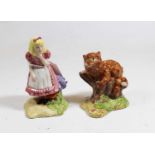 A Royal Doulton Beswickware figure of Alice, LC2; together with one other of The Cheshire Cat,