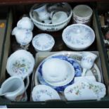 A box of miscellaneous china, to include Wedgwood 1977 Royal Silver Jubilee tankard, Wedgwood Angela