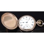 A Waltham gold plated gents full hunter pocket watch having keyless movement, 5cmCondition report: