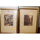 Assorted topographical etchings and prints (7)